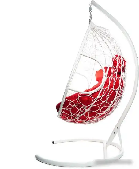 Подвесное кресло M-Group Для двоих 11450106 (белый ротанг/красная подушка) – фото товара