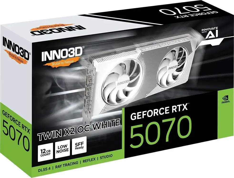 Видеокарта Inno3D GeForce RTX 5070 Twin X2 OC White N50702-12D7X-195064W – фото товара