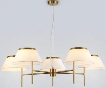 Подвесная люстра Ambrella LH72473/5 BS/WH (латунь/белый) – изображение в каталоге