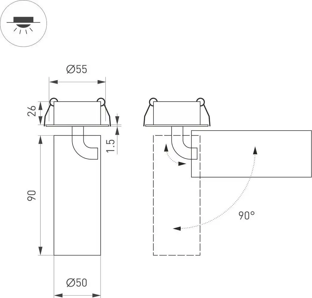 Спот Arlight SP-Gabi-Built-Flap-R50-9W Warm3000 049931 – фото товара