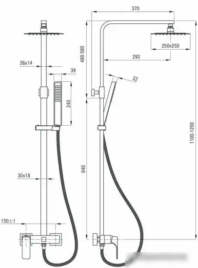 Душевая система Deante Hiacynt Nero NAC N1QM - фото товара