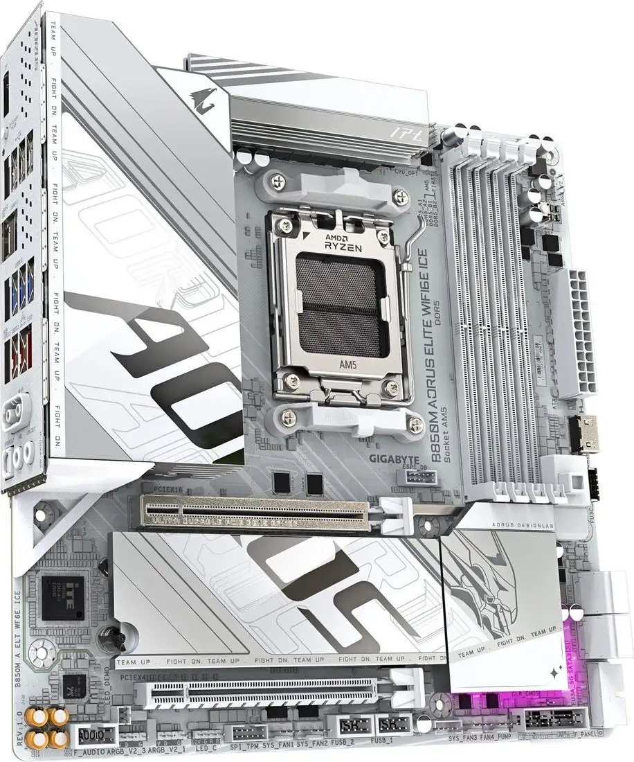 Материнская плата Gigabyte B850M Aorus Elite WiFi6E Ice (rev. 1.1) – фото товара