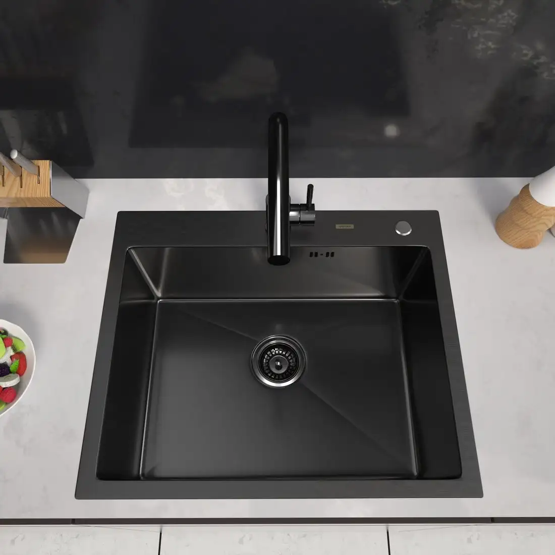 Кухонная мойка ARFEKA Eco AR 600*500 Black PVD Nano Decor Volcanic Rock - фото товара