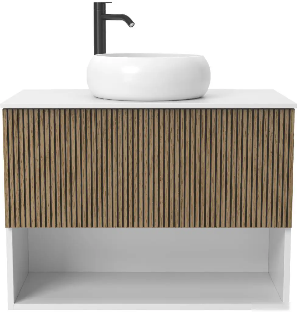 ЗОВ Тумба под умывальник Кито-2 2K80LW0MRMC-LDSPW (белый/тростник) – фото товара
