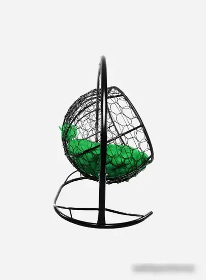 Подвесной диван M-Group Лежебока 11180404 (с черным ротангом/зеленая подушка) – фото товара