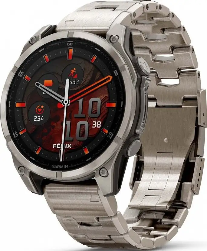 Умные часы Garmin Fenix 8 Sapphire, Titanium 47мм (светло-серый, титановый ремешок) – фото товара