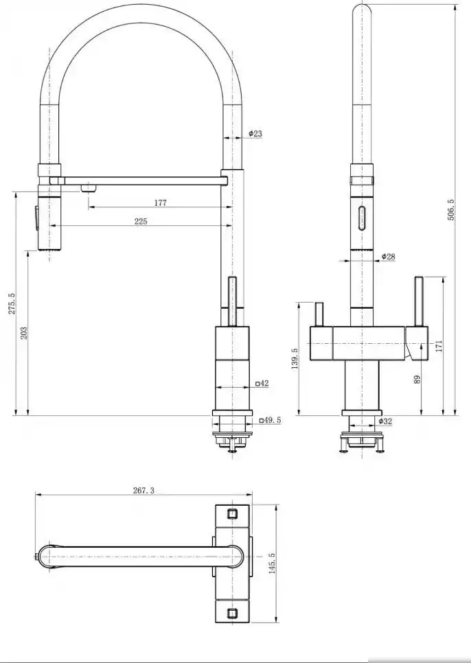 Смеситель Grocenberg GB4098 (черный матовый) - фото товара