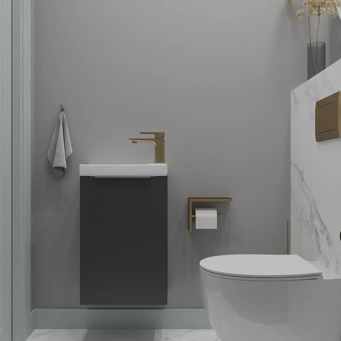 ЗОВ Тумба под умывальник Монови Слим 40 S40LG0LG9268 (антрацит) – фото товара