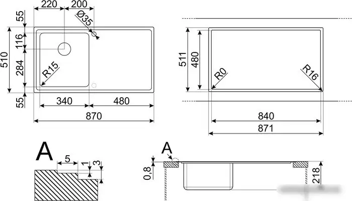 Кухонная мойка Smeg LFT861S - фото товара