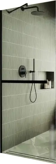 Душевая стенка MaybahGlass 195x89 MGD-732-6у (прозрачное стекло/черный)