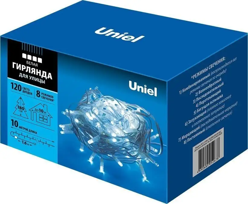 Новогодняя гирлянда Uniel ULD-S1000-120/DWA WARM WHITE IP67 UL-00007841 – фото товара
