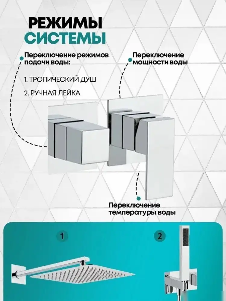 Душевая система Grocenberg GB5080 (хром) - фото товара