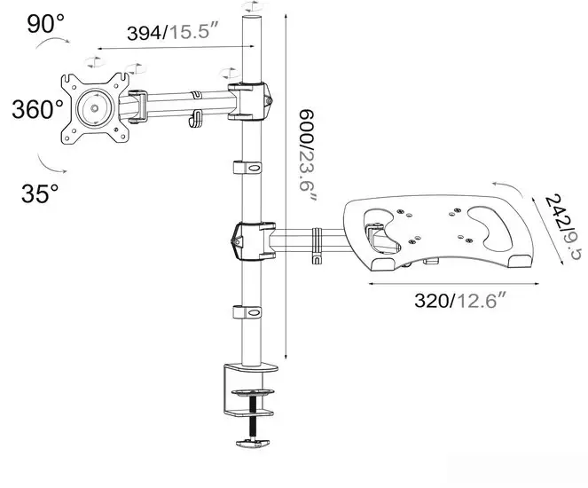 Кронштейн CACTUS CS-VM-LH07-AL – фото товара