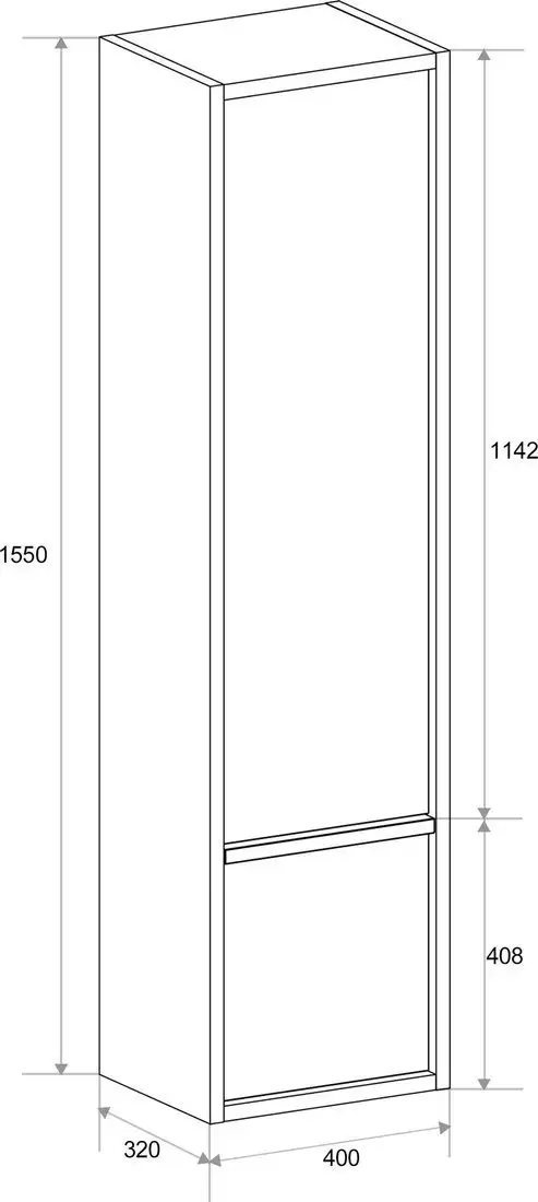 ЗОВ Шкаф-пенал для ванной Бергамо MBPRAL3012 (RAL 3012) – фото товара