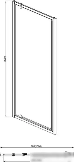 Душевая дверь Aquatek AQ ARI PI 10020BL 100x200 (черный/прозрачное стекло) - фото товара