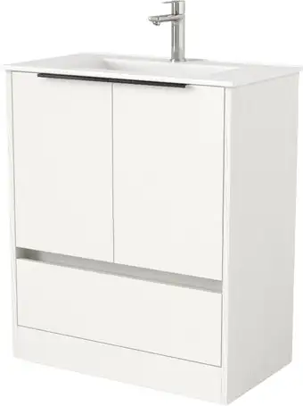 Дабер Тумба под умывальник 017 70 Т17.7.0.5Ч (белый древесный/ручка черная) – изображение в каталоге