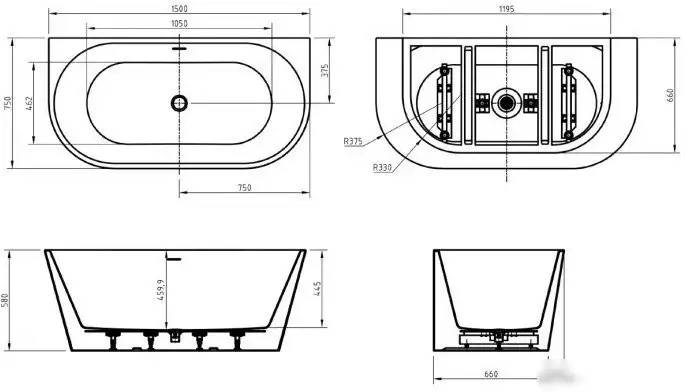 Ванна BelBagno BB710-1500-750 - фото товара