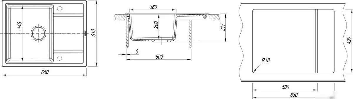 Кухонная мойка ZorG Rock 65 Premium black metallic - фото товара
