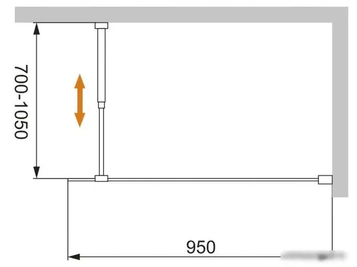Душевая стенка Cezares LIBERTA-L-1-95-C-NERO - фото товара
