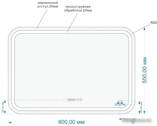 Cersanit Зеркало Led 050 Design Pro 80x55 LU-LED050*80-p-Os – фото товара