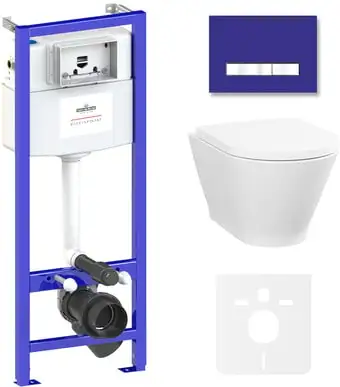 Унитаз Lavinia Boho Relfix Elegant Rimless 6 в 1 87561073 (фиолетовый стекло) - изображение в каталоге