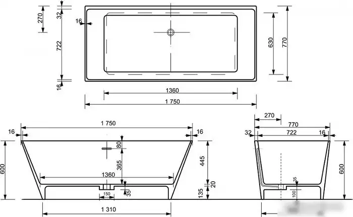 Ванна Эстет Манхэттен 175x77 ФР-00006566 - фото товара