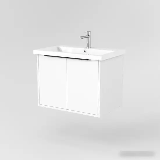 Дабер Тумба под умывальник 018 Cersanit Como 70 Т18.7С.0.5Ч (белый древесный/ручка черная) – фото товара