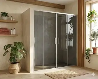 Душевая дверь MaybahGlass 195x200 MGD-1837-5 (графитовое стекло/хром матовый) - изображение в каталоге