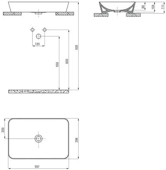 Умывальник Deante Tess CDS DU6S - фото товара