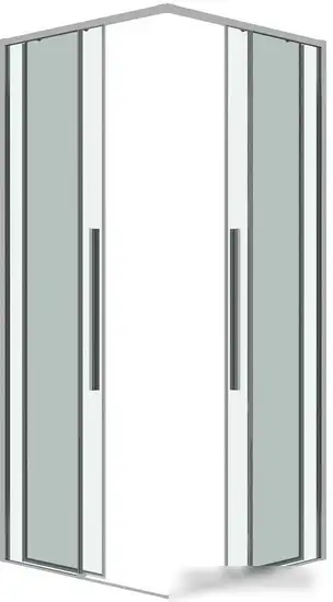 Душевая дверь Grossman Galaxy 80x195 1/2.K33.01.80.10.00 (хром/прозрачное стекло) - фото товара