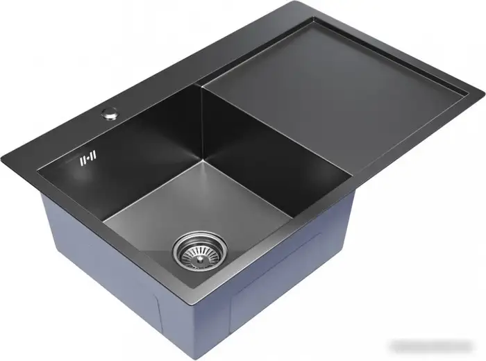 Кухонная мойка Mixline Pro 552922 (черный графит, с сифоном) - фото товара