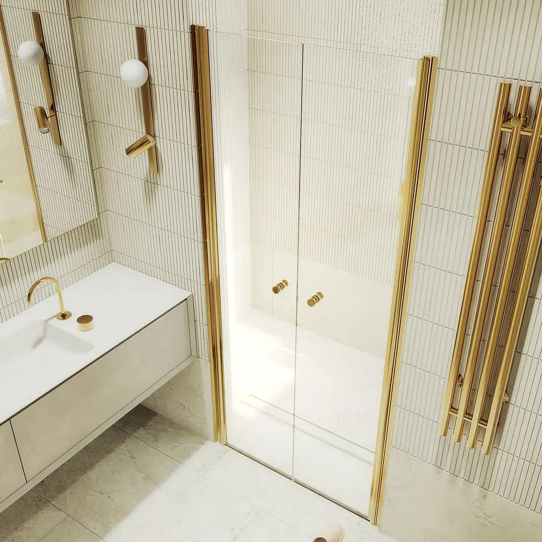 Душевая кабина MaybahGlass MGD-422-3 1980x800 (6 мм, прозрачное стекло/золото) - фото товара