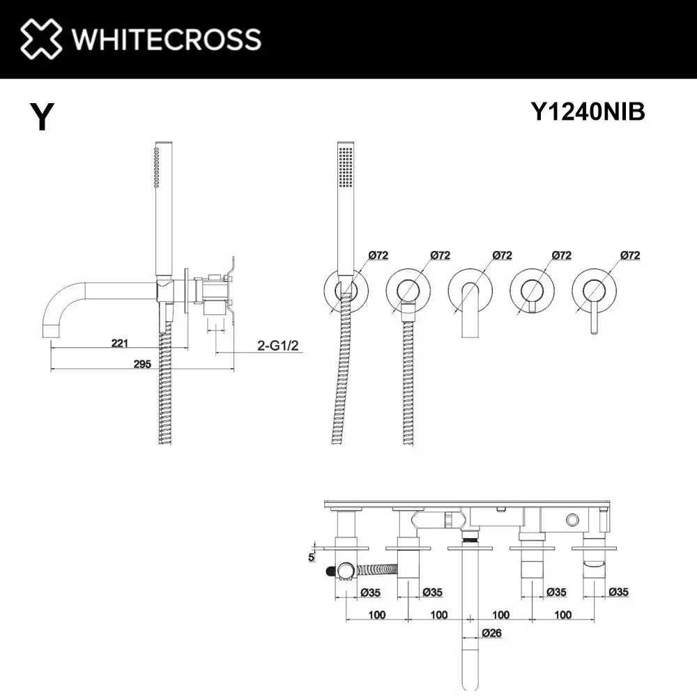 Смеситель Whitecross Y Y1240NIB (брашированный никель) - фото товара