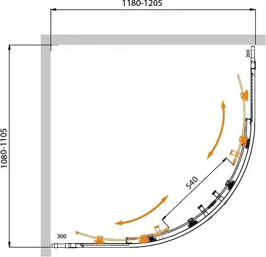 Душевой уголок Cezares MOLVENO-RH-22-120/110-C-GM-IV - фото товара