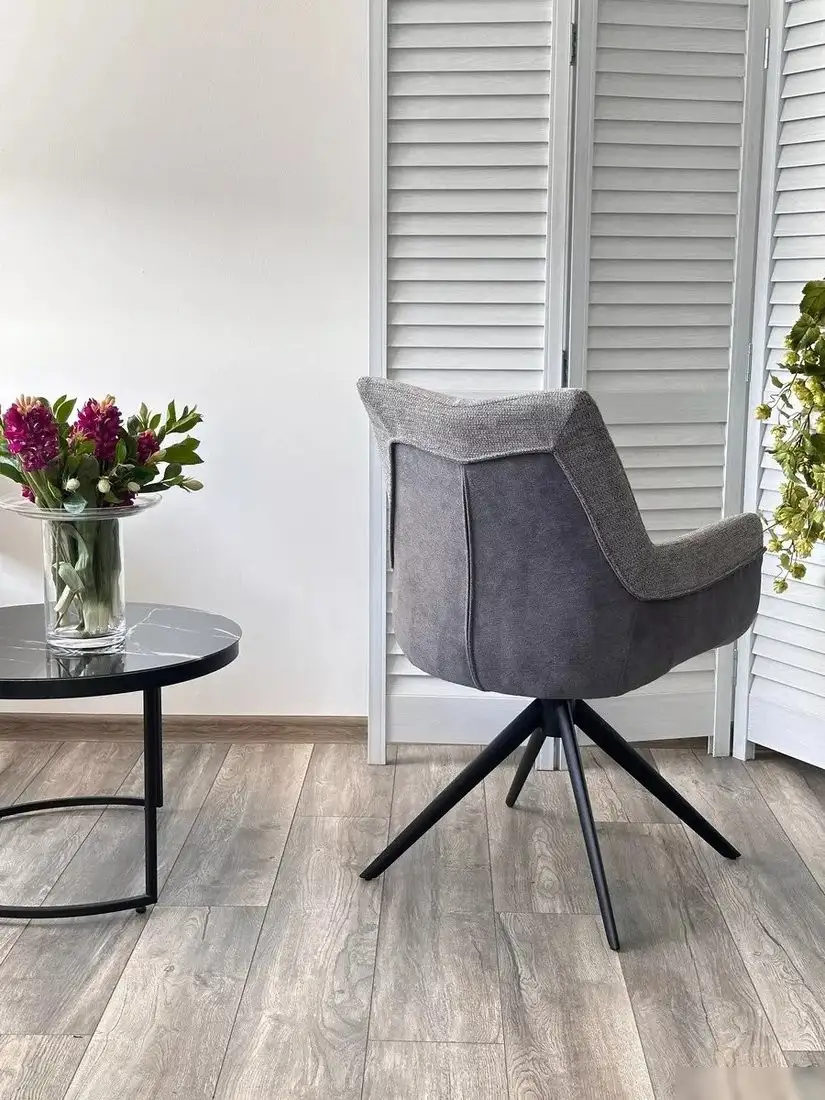 Стул с подлокотниками M-City Pontus 626M05484 (KN01-03 серыйBZ1046-02 темно-серыйчерный)