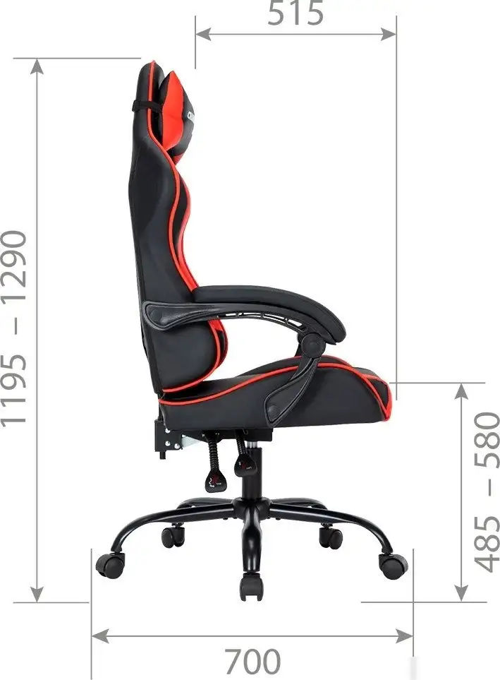 Игровое (геймерское) кресло CHAIRMAN CH41 (экокожа, черно-красный) – фото товара
