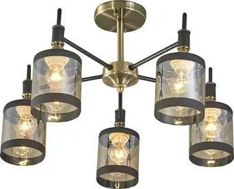 Люстра средней высоты Escada Detroit 599/5P E27*60W Antique brass/Black – изображение в каталоге