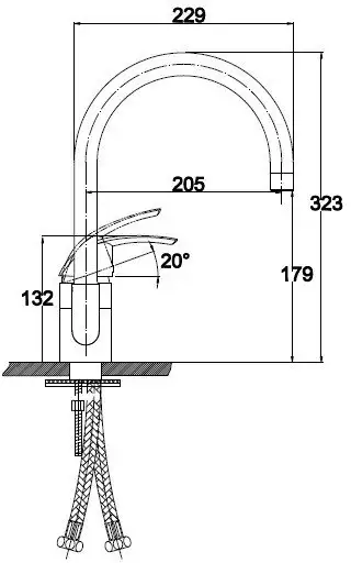 Смеситель Kaiser Nova (песчаный мрамор) [23044-1 Sb] - фото товара