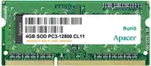 Оперативная память Apacer 4GB DDR3 SO-DIMM PC3-12800 [AS04GFA60CATBGJ]