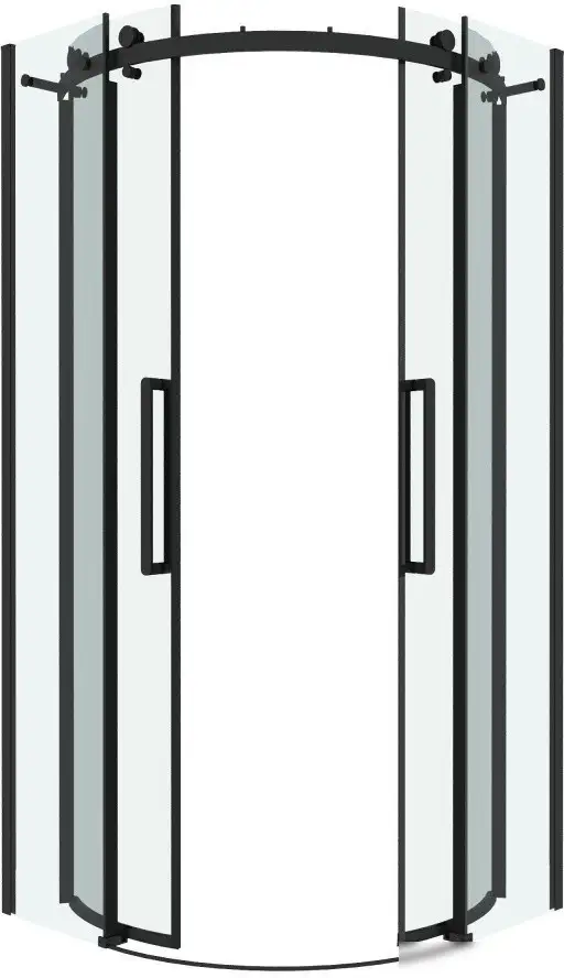 Душевой уголок Grossman Classic 100x100x195 301.K33.04.1010.21.00 (черный матовый/прозрачное стекло) - фото товара