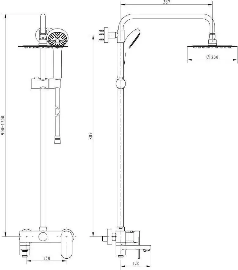 Душевая система Grocenberg GB7011 (никель) - фото товара