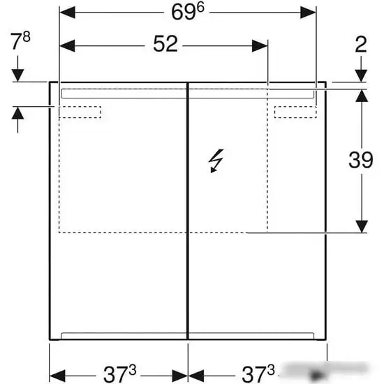 Мебель для ванных комнат Geberit Шкаф с зеркалом Option 500.205.00.1 – фото товара