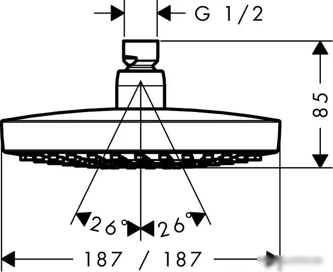 Верхний душ Hansgrohe Croma Select E 180 2jet [26524400] - фото товара