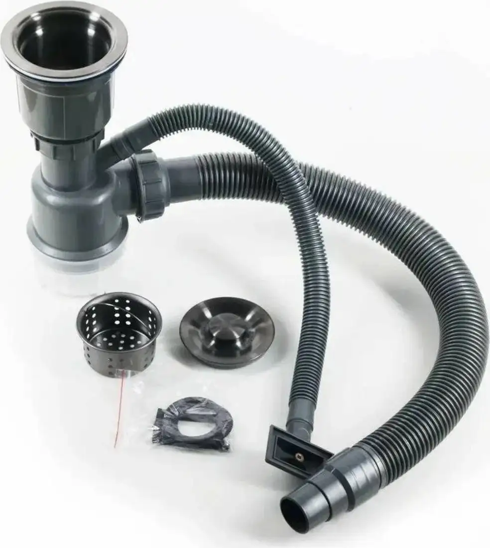 Кухонная мойка Schtoff Best Decor Silver 5550 + коландер металл K-1 BLACK + дозатор SD-1 GREY - фото товара