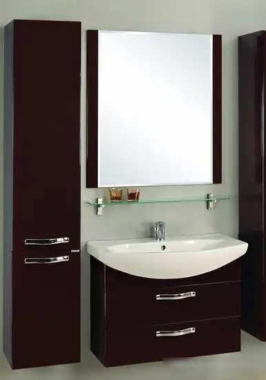 Акватон Тумба Ария 80 М с умывальником Смайл 80 (коричневый) – фото товара