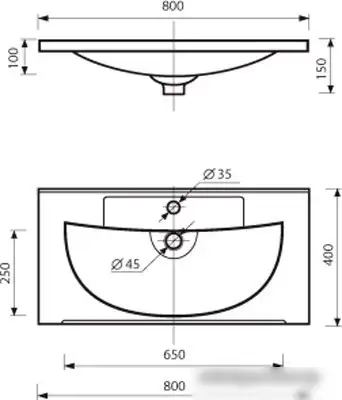 Умывальник Misty Evva 80 Р-Евв14080-Д - фото товара