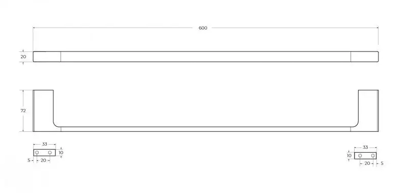 Держатель для полотенца Cezares SLIDER-TH-60-GM (оружейная сталь) – фото товара