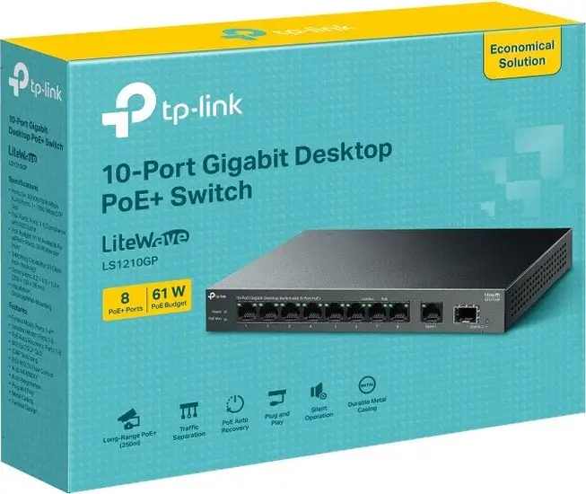 Неуправляемый коммутатор TP-Link LiteWave LS1210GP V1 – фото товара