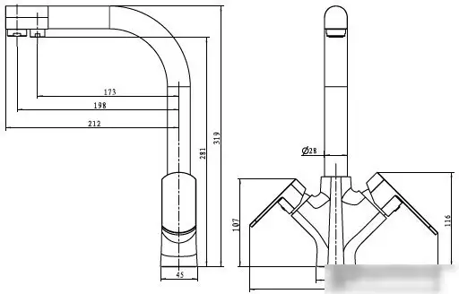 Смеситель Kaiser Arena (бронза) [33066-1] - фото товара
