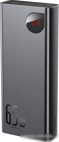 Портативное зарядное устройство Baseus Adaman Metal Digital Display PPIMDA-D01 20000mAh (черный) – фото товара
